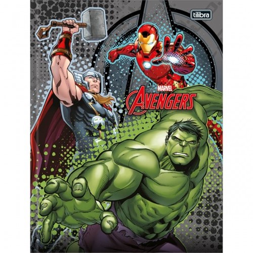 Caderno Brochura Capa Dura Universitário Avengers 96 Folhas (Pacote com 5 Unidades) - Sortido