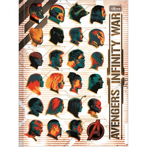 Caderno Brochura Capa Dura Universitário Avengers Infinity War 80 Folhas (Pacote com 5 Unidades) - Sortido