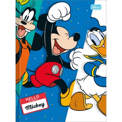 Caderno Brochura Capa Dura Universitário Mickey 96 Folhas - Sortido (Pacote com 5 Unidades)