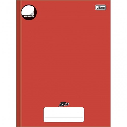 Caderno Brochura Capa Dura Universitário Sem Pauta D+ Vermelho 96 Folhas 140422