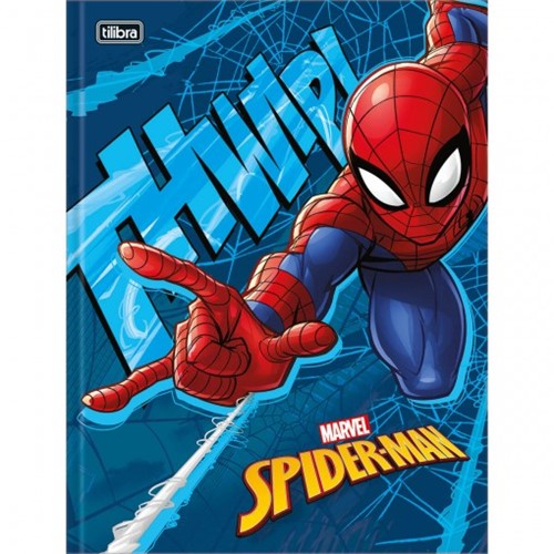 Caderno Brochura Capa Dura Universitário Spider-Man 96 Folhas (Pacote com 5 Unidades) - Sortido