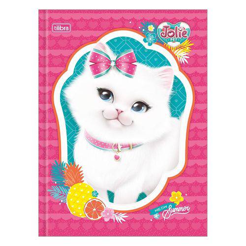 Caderno Brochura Jolie Pet - Gato Branco - 80 Folhas - Tilibra