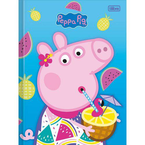 Caderno Brochura Peppa Pig 80 Folhas - Tilibra - Azul