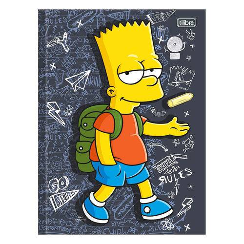 Caderno Brochura The Simpsons - Bart na Escola - 48 Folhas - Tilibra