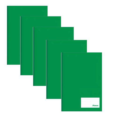 Caderno Brochura Universitário Capa Dura 96 Folhas Pct 5 Un. Foroni - Verde