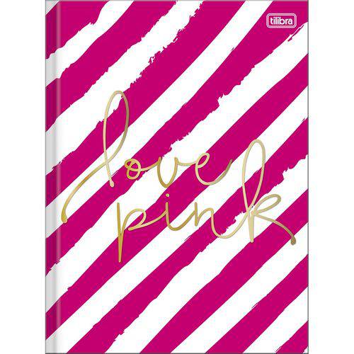 Caderno Brochura Universitário Love Pink Listrado 96 Folhas