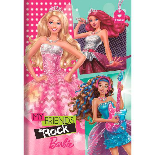 Caderno Brochurão Barbie Capa Dura Costurado 96 Folhas Pacote com 5 - Foroni