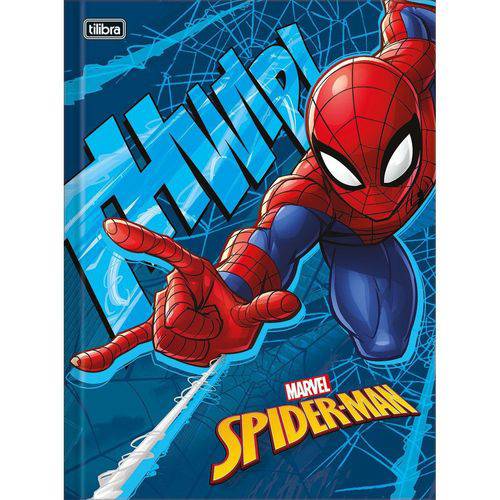 Caderno Brochurão Capa Dura Spider-man Top 48 Folhas Pacote com 5 Tilibra