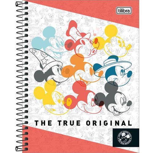 Caderno Colegial Mickey 1x1 - 80 Folhas (17x24cm)- Tilibra - Branco