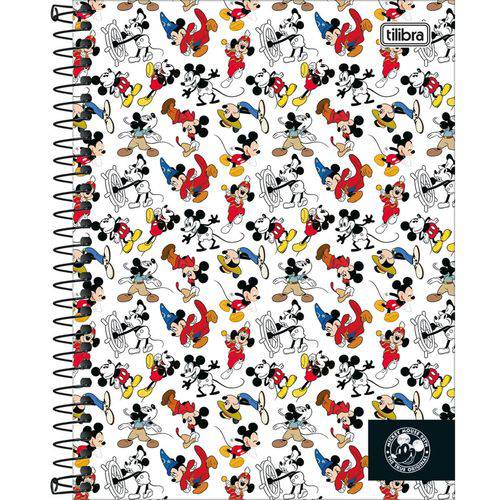 Caderno Colegial Mickey 1x1 - 80 Folhas (17x24cm)- Tilibra - Branco