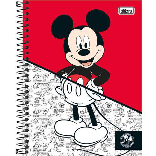 Caderno Colegial Mickey 1x1 - 80 Folhas (17x24cm)- Tilibra