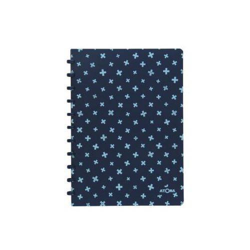 Caderno com Pauta Azul Escuro Estampado A4 Atoma