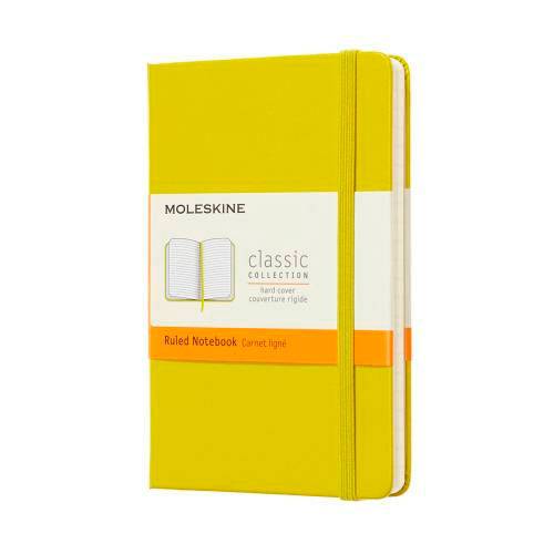Caderno de Bolso Clássico Moleskine Pautado Amarelo Alaranjado