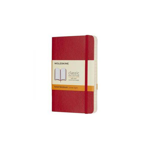 Caderno de Bolso - Pautado com Capa Flexivel - Vermelho Escarlate