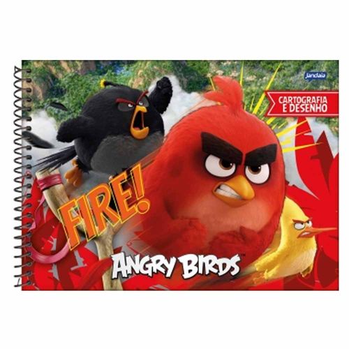 Caderno de Cartografia Angry Birds 96 Folhas Jandaia 1025838