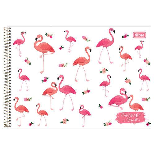 Caderno de Cartografia e Desenho Aloha - Flamingos - Tilibra