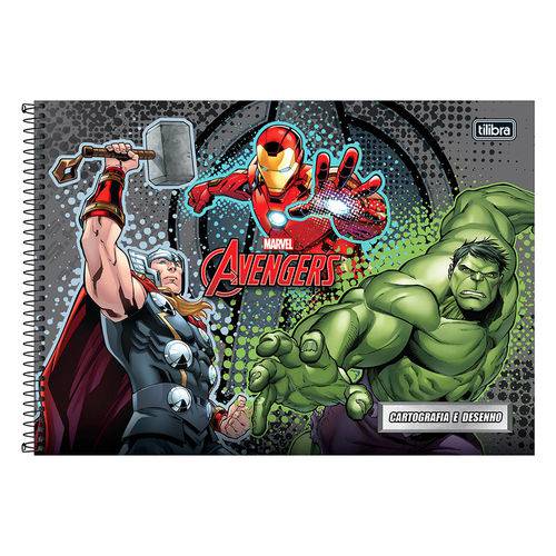 Caderno de Cartografia e Desenho Avengers - Cinza - Tilibra