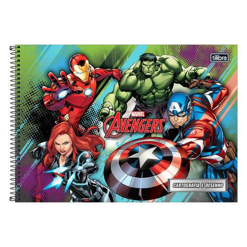 Caderno de Cartografia e Desenho Avengers - Verde - Tilibra