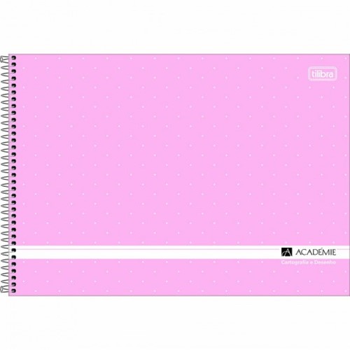 Caderno de Cartografia e Desenho Espiral Capa Dura Académie Feminino 80 Folhas (Pacote com 4 Unidades) - Sortido