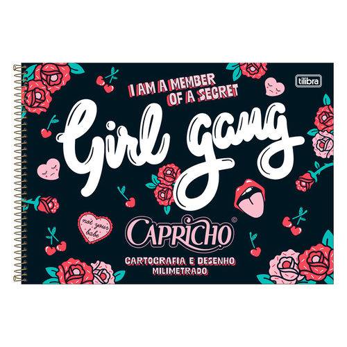 Caderno de Cartografia e Desenho Milimetrado Capricho - Girl Gang - Tilibra