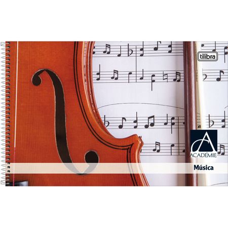 Caderno de Música Espiral 48 Folhas Capa Simples Académie Tilibra - Estilo 01