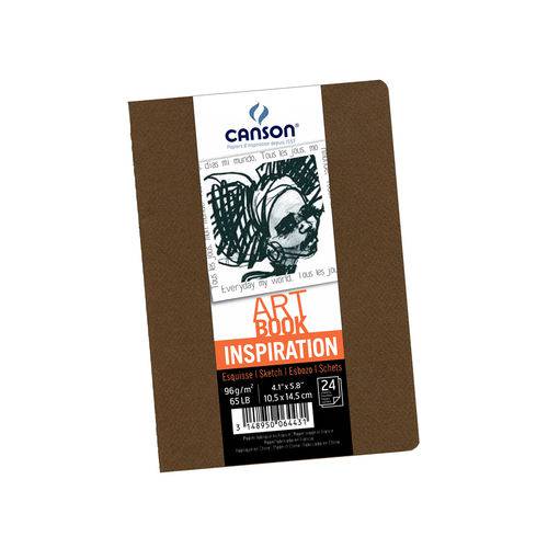Caderno Desenho Canson Art Book Inspiration - C/2 A6 024 Fls Preto e Cinza 60006443