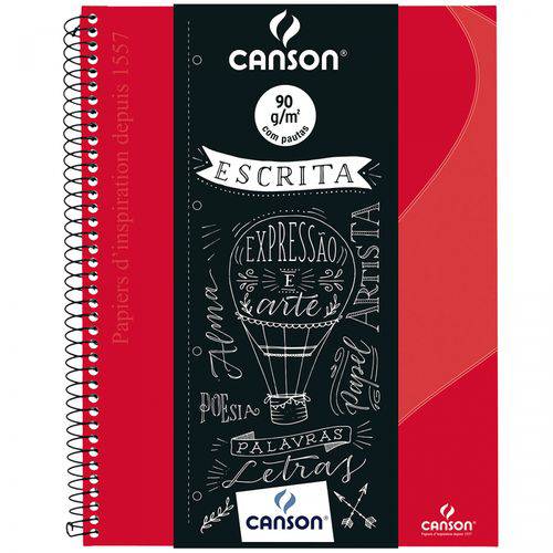 Caderno Desenho Canson Expressão e Arte Espiral CD 140 G S/P A4 040 Fls Vermelho 71406819BR