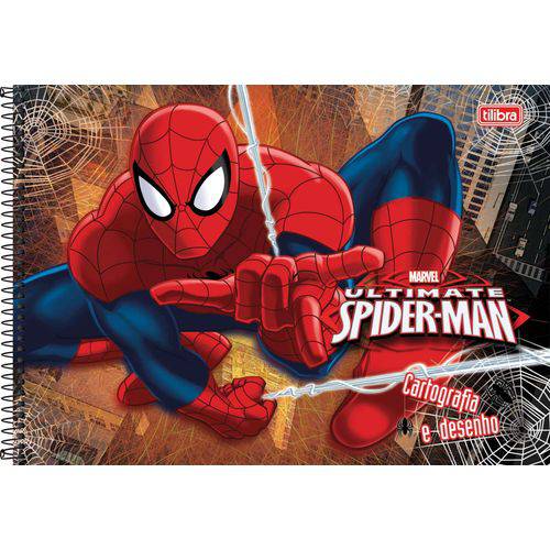 Caderno Desenho Univ Capa Dura Spider-man 96f Espiral Tilibra Pct.c/04