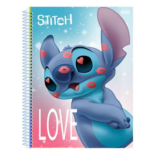 Caderno Disney Stitch - Beijinhos - 80 Folhas - São Domingos