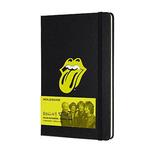 Caderno Edição Limitada Rolling Stones Moleskine em Couro Pu Preto