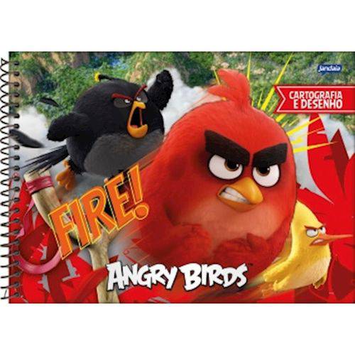 Caderno Espiral 275x200mm Cd Cartografia 96fls Angry Birds Filme Jandaia