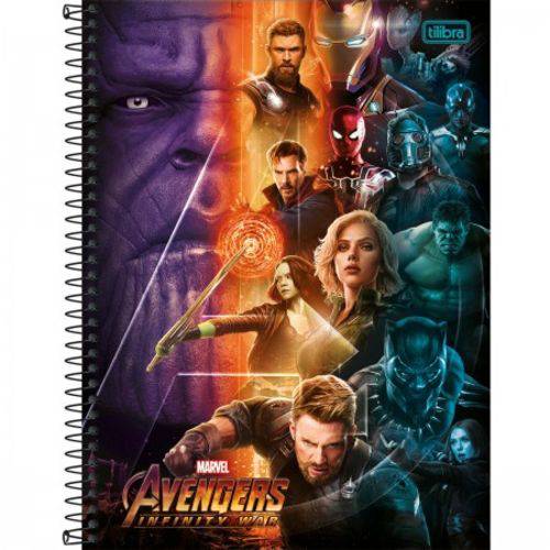 Caderno Espiral C D Universitário 1 Matéria Avengers 80 Folhas Pct C/ 04
