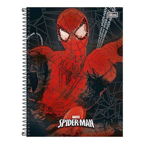 Caderno Espiral Capa Dura 1/4 96 Folhas Spider-Man Vermelho Tilibra