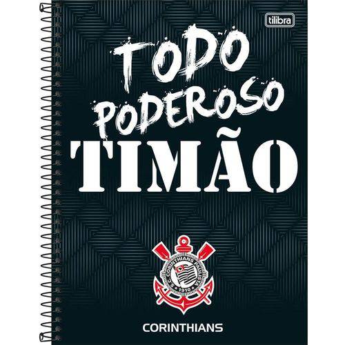 Caderno Espiral Capa Dura 10 Matérias Corinthians