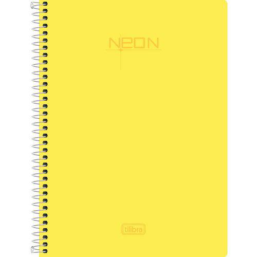 Caderno Espiral Capa Dura 10 Matérias Neon Amarelo
