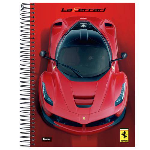 Caderno Espiral Capa Dura 1x1 96 Folhas Ferrari Estampa 1 Foroni