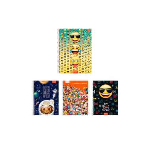 Caderno Espiral Capa Dura Emoji 1/4 96 Fls Pct C/8 Un 33.9436-0 Foroni Atacado