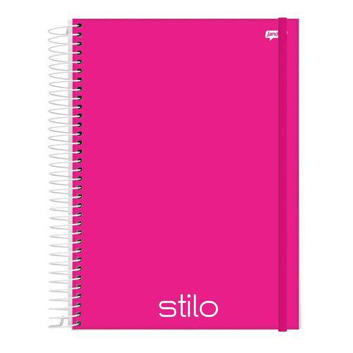 Caderno Espiral Capa Dura PP Universitário 10 Matérias 200 Folhas Stilo Pink Jandaia