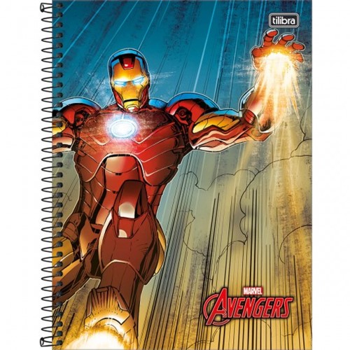 Caderno Espiral Capa Dura Universitário 1 Matéria Avengers 96 Folhas - Sortido (Pacote com 4 Unidades)