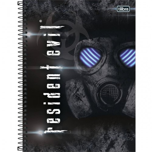 Caderno Espiral Capa Dura Universitário 1 Matéria Resident Evil 96 Folhas - Sortido (Pacote com 4 Unidades)