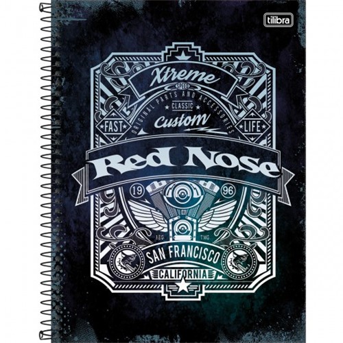 Caderno Espiral Capa Dura Universitário 10 Matérias Red Nose 160 Folhas - Sortido (Pacote com 4 Unidades)