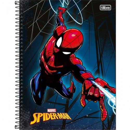 Caderno Espiral Capa Dura Universitário 1 Matéria Spider-Man 96 Folhas - Sortido (Pacote com 4 Unidades)
