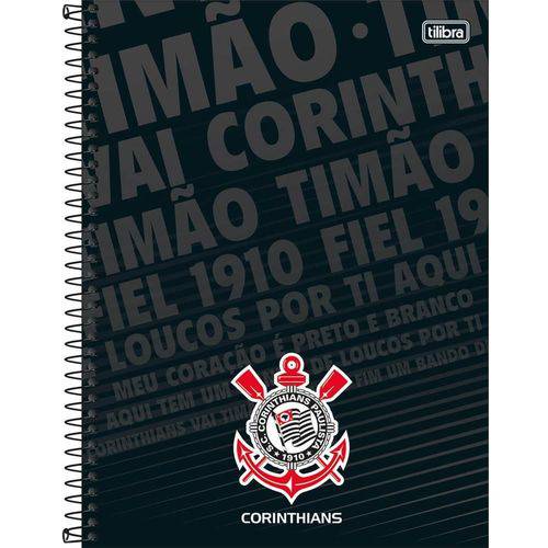 Caderno Espiral Corinthians 80 Folhas - Tilibra