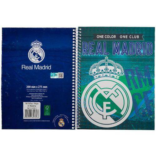 Caderno Espiral Real Madrid 96 Folhas - Foroni