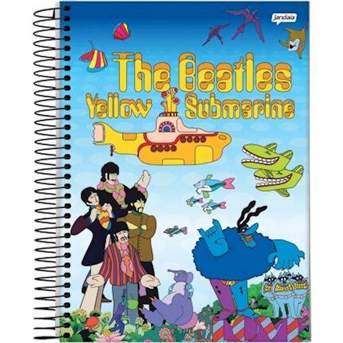 Caderno Espiral Univ Cd 1x1 96fls Beatles Yellow Submarine Jandaia