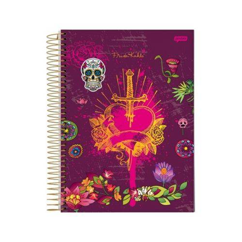Caderno Espiral Universitario Frida Kahlo 96 Fls Capa Dura 1x1 - Jandaia