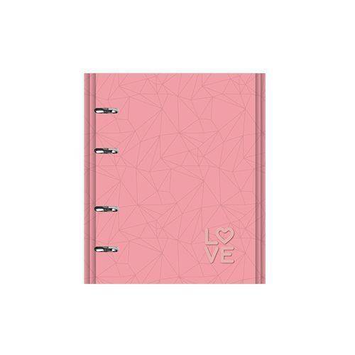 Caderno Fichário Ótima Pink Stone 177 Rosa Argolado 190 Folhas 4501-2