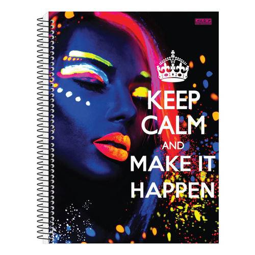Caderno Keep Calm And Make It Happen - 10 Matérias - São Domingos
