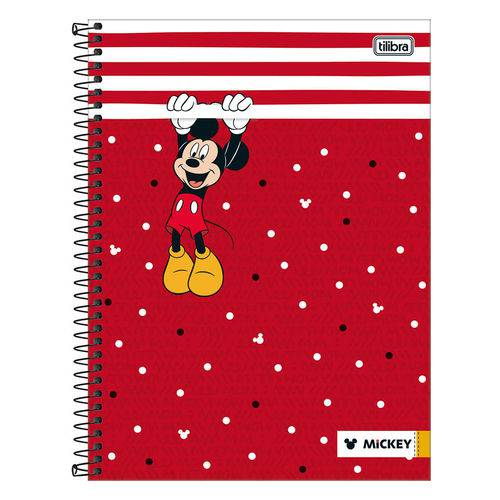 Caderno Mickey Mouse - Vermelho - 1 Matéria - Tilibra