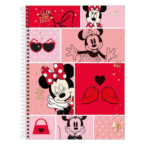 Caderno Minnie Mouse - Recortes - 10 Matérias - Tilibra